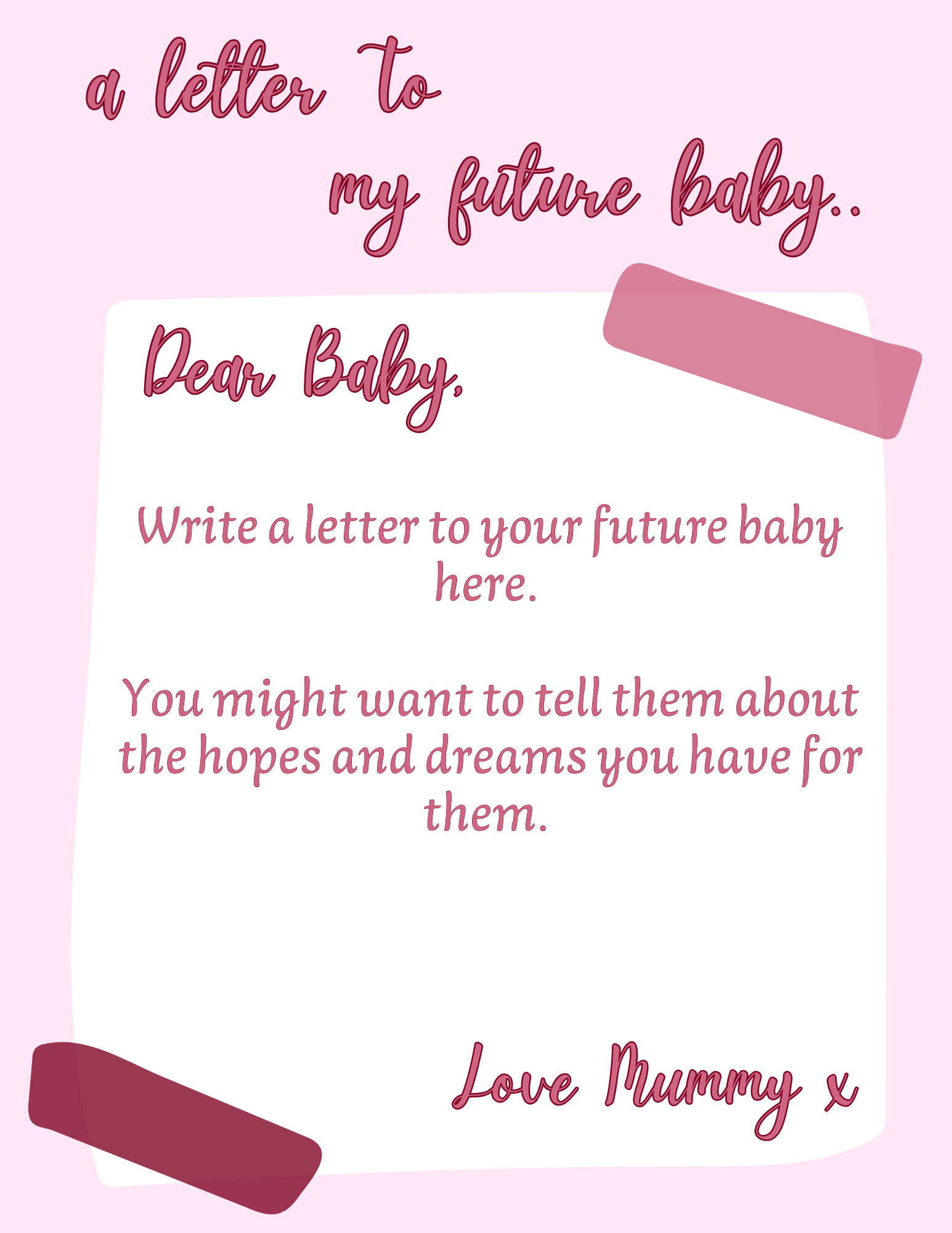 Digital Bump to Baby Journal (Pink)