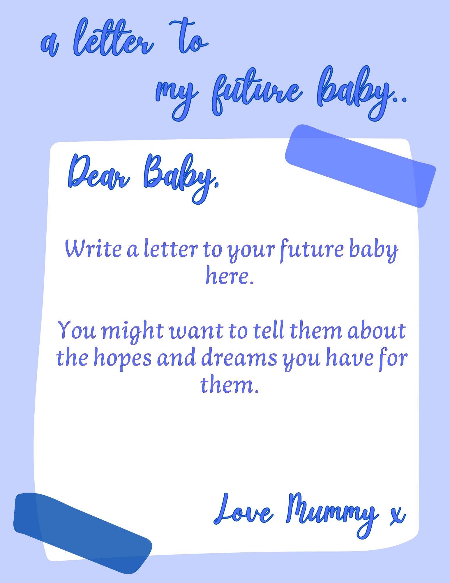 Digital Bump to Baby Journal (Blue)